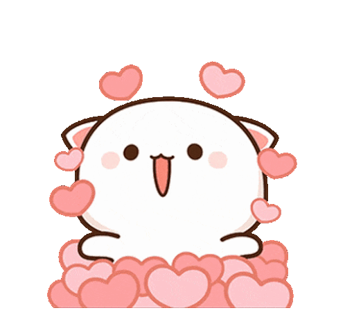 Un gato lanzando corazones